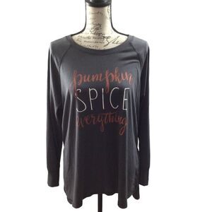 Woman’s Gray State‎ Of Mine Side Split Long Sleeve Fall T-Shirt Size Medium